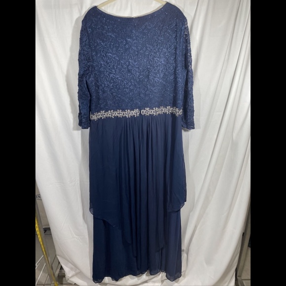 NEW Alex Evenings [ PLUS 18W‎ ] V-Neck Lace Embellished Waist Gown - Picture 10 of 15